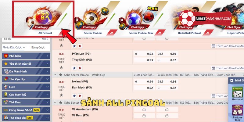 All PinGoal là một phần nổi bật của sảnh Sapa Pinball Mibet